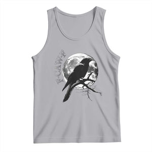Funny F Caw F Tank Top Black Crow Moon Gothic Adult Humor TS11 Athletic Heather Print Your Wear