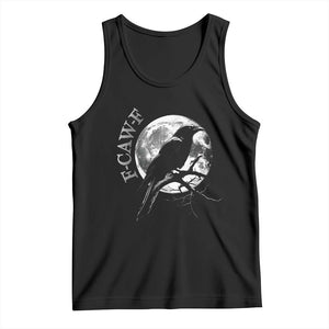 Funny F Caw F Tank Top Black Crow Moon Gothic Adult Humor TS11 Black Print Your Wear