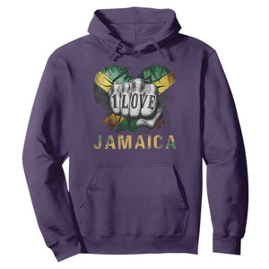 Jamaica One Love Hoodie Rasta Reggae Punching Hand Jamaican Flag TS11 Purple Print Your Wear