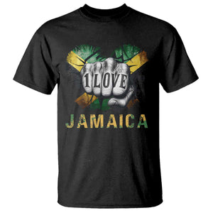 Jamaica One Love T Shirt Rasta Reggae Punching Hand Jamaican Flag TS11 Black Print Your Wear