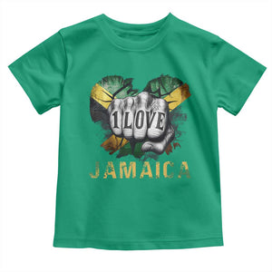 Jamaica One Love Toddler T Shirt Rasta Reggae Punching Hand Jamaican Flag TS11 Irish Green Print Your Wear