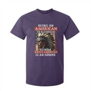 Being An American Is A Choice Being A Native American Is An Honor T Shirt For Kid USA Flag TS11 Purple Print Your Wear