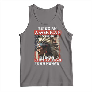 Being An American Is A Choice Being A Native American Is An Honor Tank Top USA Flag TS11 Deep Heather Print Your Wear