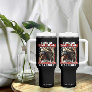 Being An American Is A Choice Being A Native American Is An Honor Tumbler With Handle USA Flag TS11 Print Your Wear