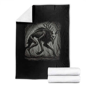 Wendigo Monster Throw Blanket Skinwalker Night Stroll Cryptid Dark Forest TS11 Black Print Your Wear