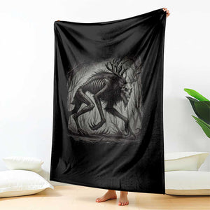 Wendigo Monster Throw Blanket Skinwalker Night Stroll Cryptid Dark Forest TS11 Print Your Wear