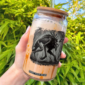 Wendigo Monster Glass Can Skinwalker Night Stroll Cryptid Dark Forest TS11 Black Print Your Wear