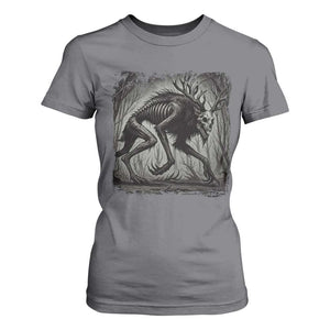 Wendigo Monster T Shirt For Women Skinwalker Night Stroll Cryptid Dark Forest TS11 Charcoal Print Your Wear