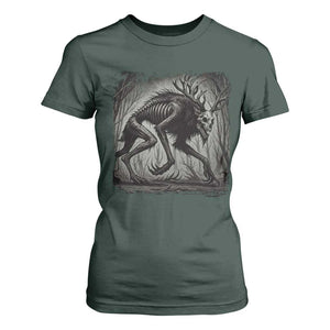 Wendigo Monster T Shirt For Women Skinwalker Night Stroll Cryptid Dark Forest TS11 Dark Forest Green Print Your Wear