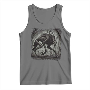 Wendigo Monster Tank Top Skinwalker Night Stroll Cryptid Dark Forest TS11 Black Heather Print Your Wear
