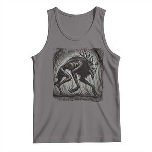 Wendigo Monster Tank Top Skinwalker Night Stroll Cryptid Dark Forest TS11 Deep Heather Print Your Wear