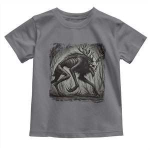 Wendigo Monster Toddler T Shirt Skinwalker Night Stroll Cryptid Dark Forest TS11 Charcoal Print Your Wear
