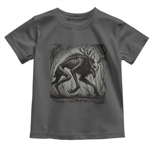 Wendigo Monster Toddler T Shirt Skinwalker Night Stroll Cryptid Dark Forest TS11 Dark Heather Print Your Wear