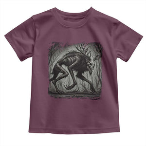 Wendigo Monster Toddler T Shirt Skinwalker Night Stroll Cryptid Dark Forest TS11 Maroon Print Your Wear