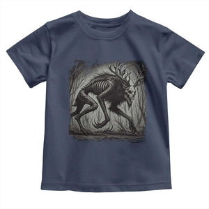 Wendigo Monster Toddler T Shirt Skinwalker Night Stroll Cryptid Dark Forest TS11 Navy Print Your Wear