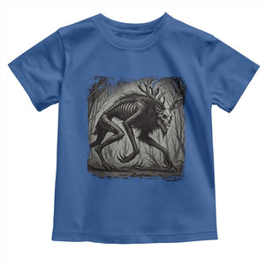 Wendigo Monster Toddler T Shirt Skinwalker Night Stroll Cryptid Dark Forest TS11 Royal Blue Print Your Wear