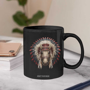Horse Native American Indigenous Heritage War Bonnet Coffee Mug TS11 Print Your Wear