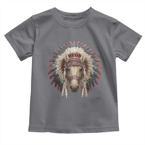 Horse Native American Indigenous Heritage War Bonnet Toddler T Shirt TS11 Charcoal Print Your Wear