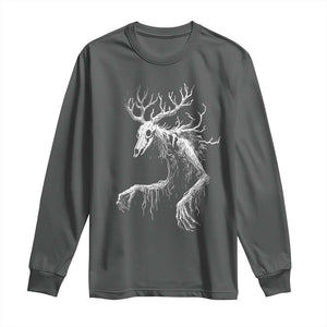 Wendigo Monster Skinwalker Mythical Cryptid Long Sleeve Shirt TS11 Dark Heather Print Your Wear