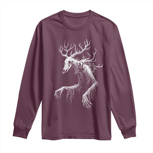 Wendigo Monster Skinwalker Mythical Cryptid Long Sleeve Shirt TS11 Maroon Print Your Wear