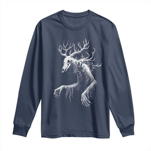 Wendigo Monster Skinwalker Mythical Cryptid Long Sleeve Shirt TS11 Navy Print Your Wear