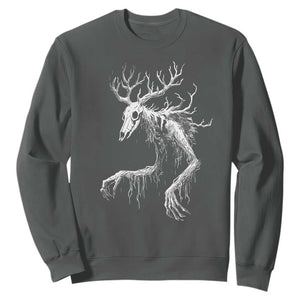 Wendigo Monster Skinwalker Mythical Cryptid Sweatshirt TS11 Dark Heather Print Your Wear