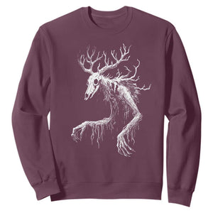 Wendigo Monster Skinwalker Mythical Cryptid Sweatshirt TS11 Maroon Print Your Wear