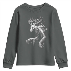 Wendigo Monster Skinwalker Mythical Cryptid Youth Sweatshirt TS11 Dark Heather Print Your Wear