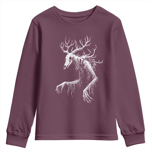Wendigo Monster Skinwalker Mythical Cryptid Youth Sweatshirt TS11 Maroon Print Your Wear