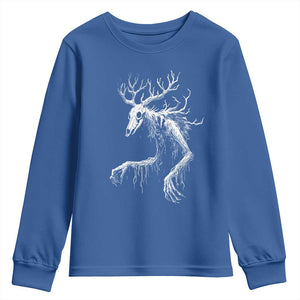 Wendigo Monster Skinwalker Mythical Cryptid Youth Sweatshirt TS11 Royal Blue Print Your Wear