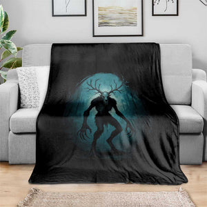 Wendigo Monster Skinwalker Mythical Cryptid Dark Forest Throw Blanket TS11 Print Your Wear