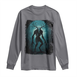 Wendigo Monster Skinwalker Mythical Cryptid Dark Forest Long Sleeve Shirt TS11 Charcoal Print Your Wear