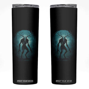 Wendigo Monster Skinwalker Mythical Cryptid Dark Forest Skinny Tumbler TS11 Black Print Your Wear