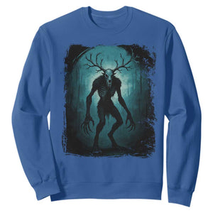 Wendigo Monster Skinwalker Mythical Cryptid Dark Forest Sweatshirt TS11 Royal Blue Print Your Wear