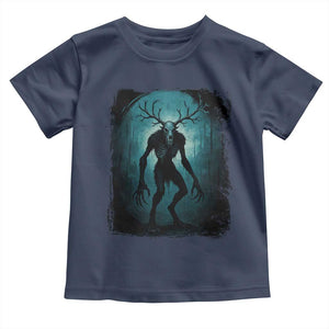 Wendigo Monster Skinwalker Mythical Cryptid Dark Forest Toddler T Shirt TS11 Navy Print Your Wear