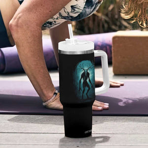 Wendigo Monster Skinwalker Mythical Cryptid Dark Forest Tumbler With Handle TS11 Print Your Wear