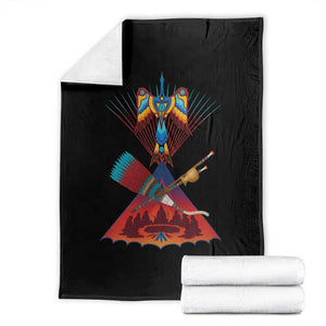 Native American Indigenous Heritage Peyote Water Bird Throw Blanket TS11 Black Print Your Wear