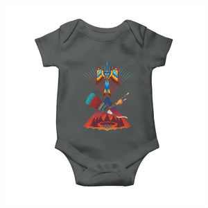 Native American Indigenous Heritage Peyote Water Bird Baby Onesie TS11 Dark Heather Print Your Wear