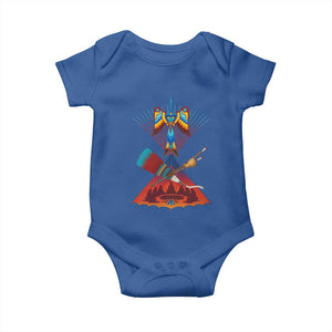 Native American Indigenous Heritage Peyote Water Bird Baby Onesie TS11 Royal Blue Print Your Wear
