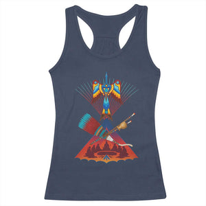 Native American Indigenous Heritage Peyote Water Bird Racerback Tank Top TS11 Navy Print Your Wear