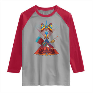 Native American Indigenous Heritage Peyote Water Bird Raglan Shirt TS11 Sport Gray Red Print Your Wear