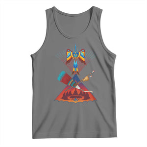 Native American Indigenous Heritage Peyote Water Bird Tank Top TS11 Black Heather Print Your Wear