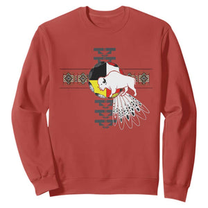 Native American White Buffalo Sweatshirt Seven Sacred Grandfather Teachings TS11 Red Print Your Wear