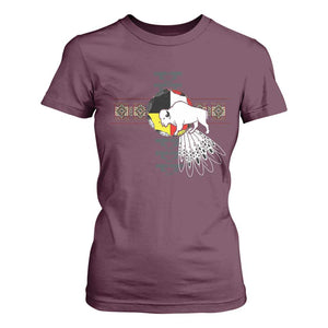 Native American White Buffalo T Shirt For Women Seven Sacred Grandfather Teachings TS11 Maroon Print Your Wear
