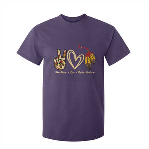 Peace Love Native Blood T Shirt For Kid Native American Feathers TS11 Purple Print Your Wear
