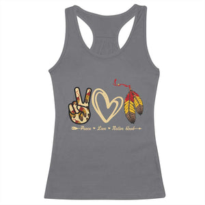 Peace Love Native Blood Racerback Tank Top Native American Feathers TS11 Charcoal Print Your Wear