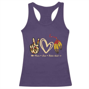Peace Love Native Blood Racerback Tank Top Native American Feathers TS11 Purple Print Your Wear