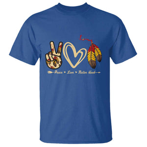 Peace Love Native Blood T Shirt Native American Feathers TS11 Royal Blue Print Your Wear