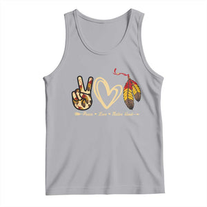 Peace Love Native Blood Tank Top Native American Feathers TS11 Athletic Heather Print Your Wear