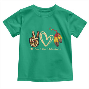 Peace Love Native Blood Toddler T Shirt Native American Feathers TS11 Irish Green Print Your Wear